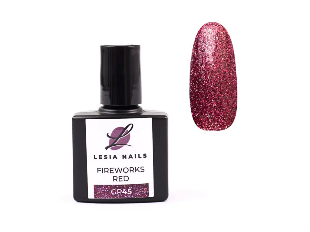 FIREWORKS RED - GP45 - UV/LED barevný gellak