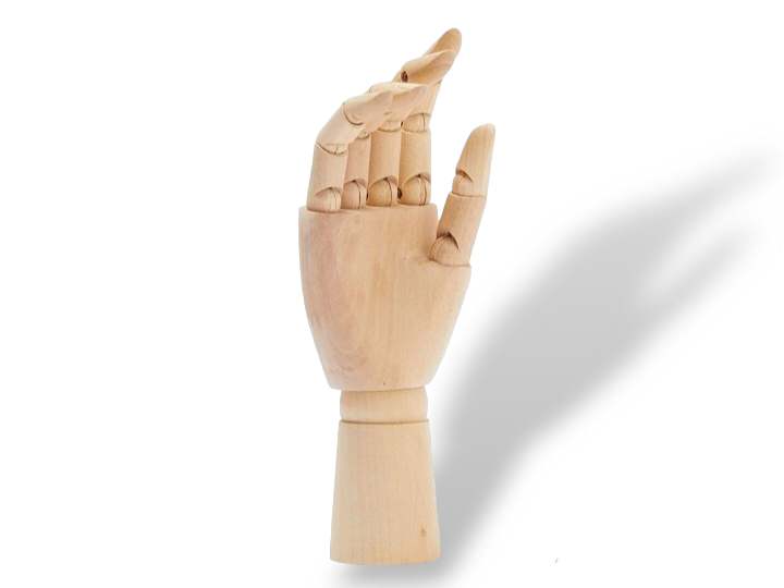 Kloubová ruka dřevěná, 30cm - levá