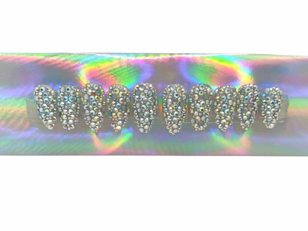 "Love Rainbow" Press-On nehty - Almond vel. M