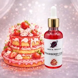 Olejíček na nehty s intenzivní vůní jahod a lehké vůně mléka a medu Strawberry cake.