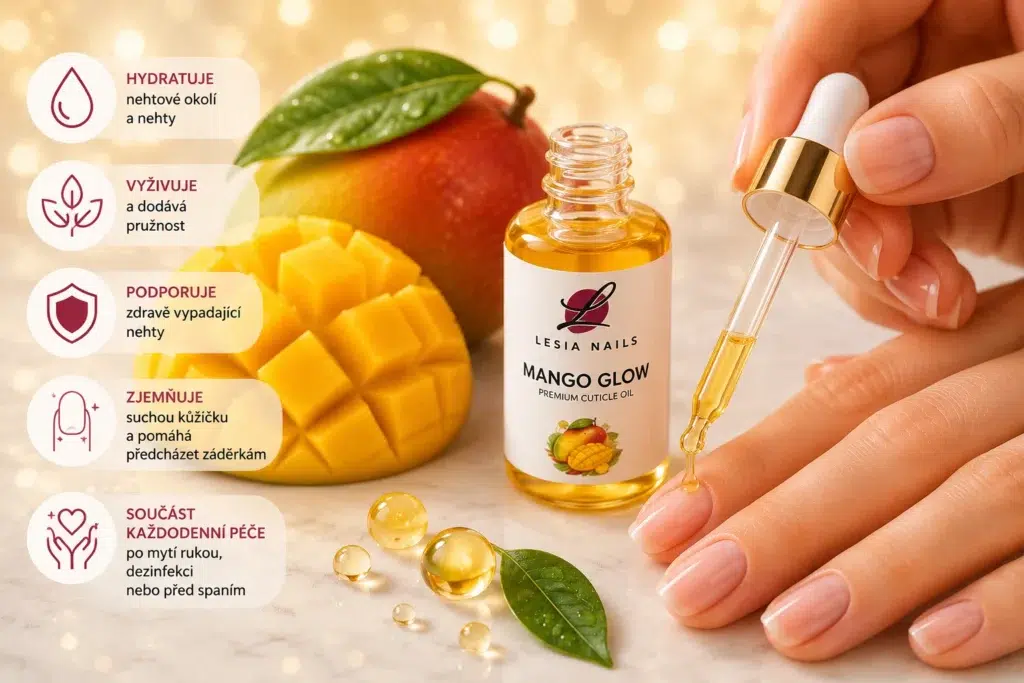 Nehtový olejíček Mango Glow Lesia Nails pro hydrataci nehtové kůžičky