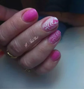 Acrygel Glitter Holo white + Pink luminous surprise